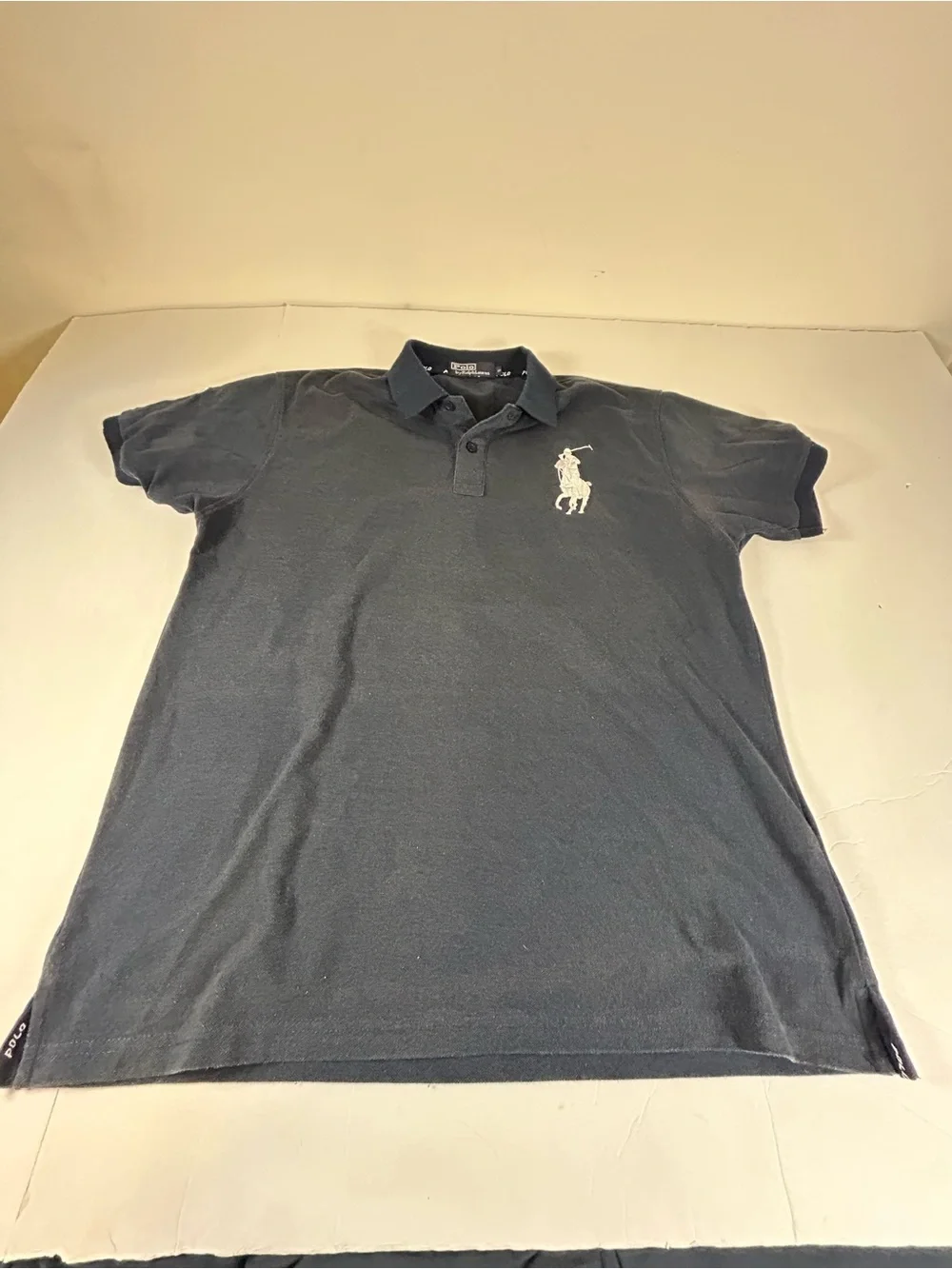Ralph Lauren Polo Shirt in Dark Blue with Big White Pony